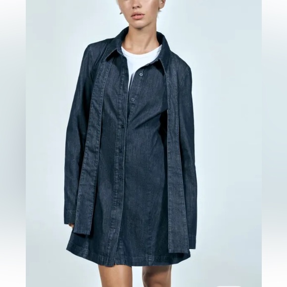 Zara Cotton Denim Dress - Picture 4 of 14